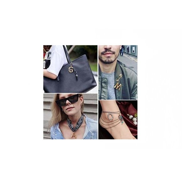 New Focalook Big Initial Letter G Gold Plated Bamboo Texture Pendant GIFTABLE. - Picture 3 of 4